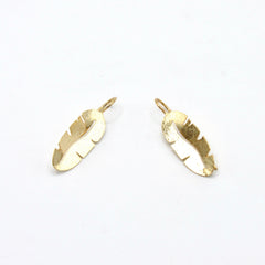 Aretes Gancho Hoja de Platano Dorados
