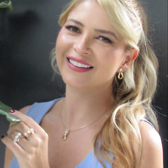 Set Collar Aretes Gota Perla Dorado