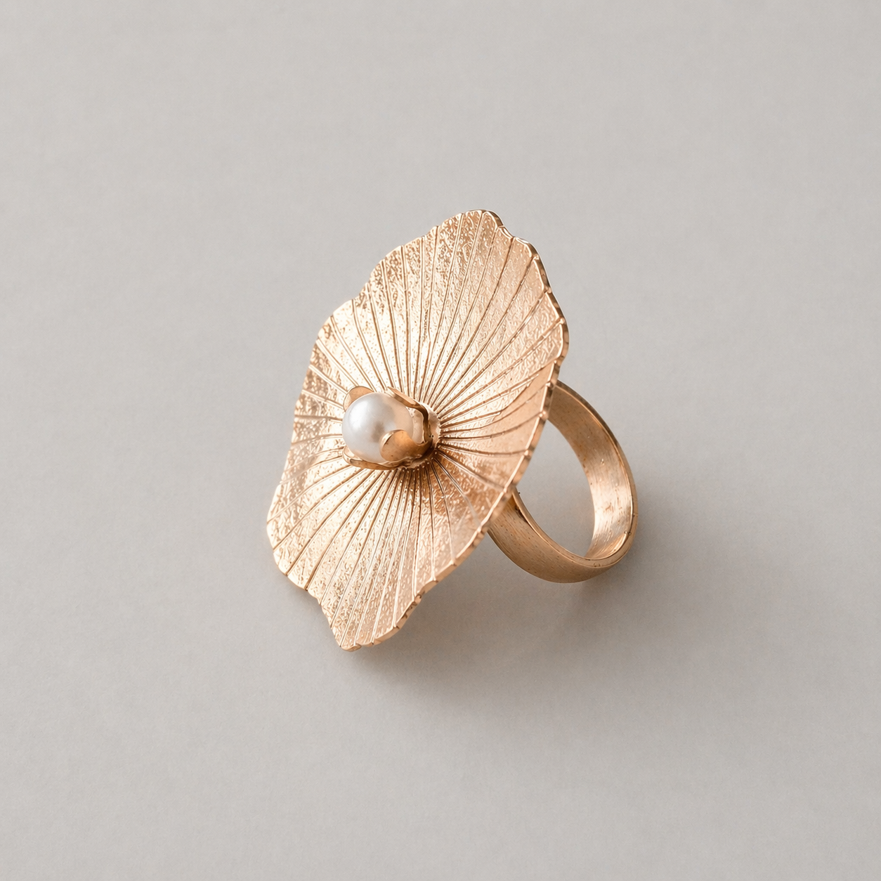Anillo Hoja Perla florecer - Bambú Rosa Joyas y Accesorios 