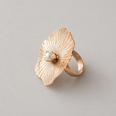 Anillo Hoja Perla florecer - Bambú Rosa Joyas y Accesorios 