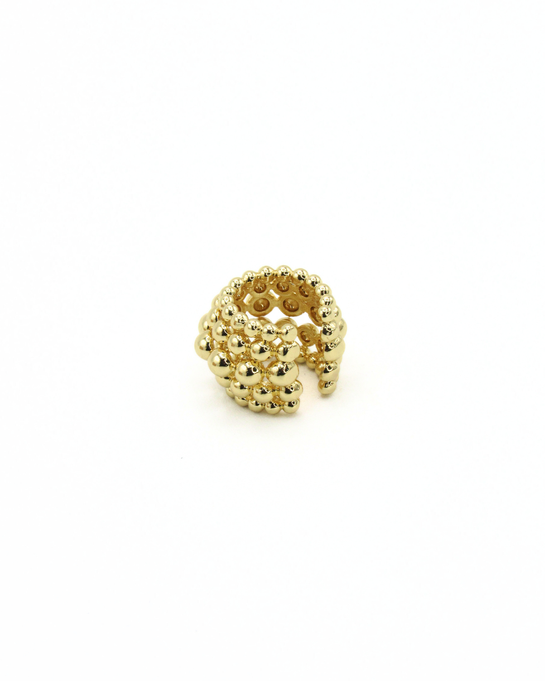 Ear Cuff Esferas Abanico Dorado