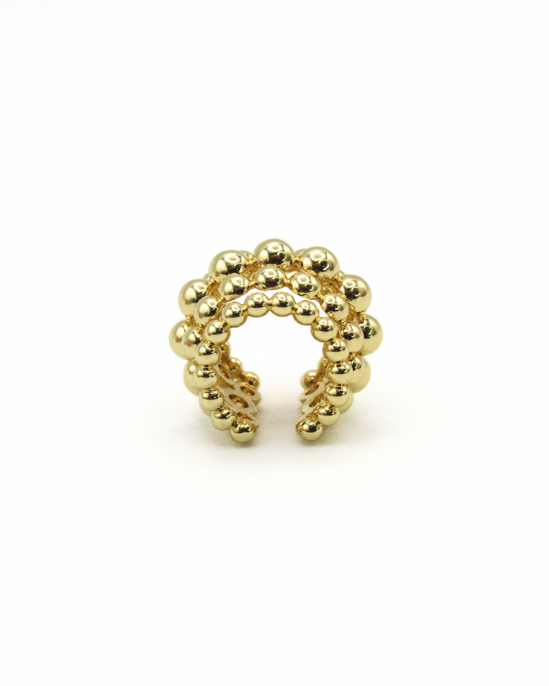 Ear Cuff Esferas Abanico Dorado