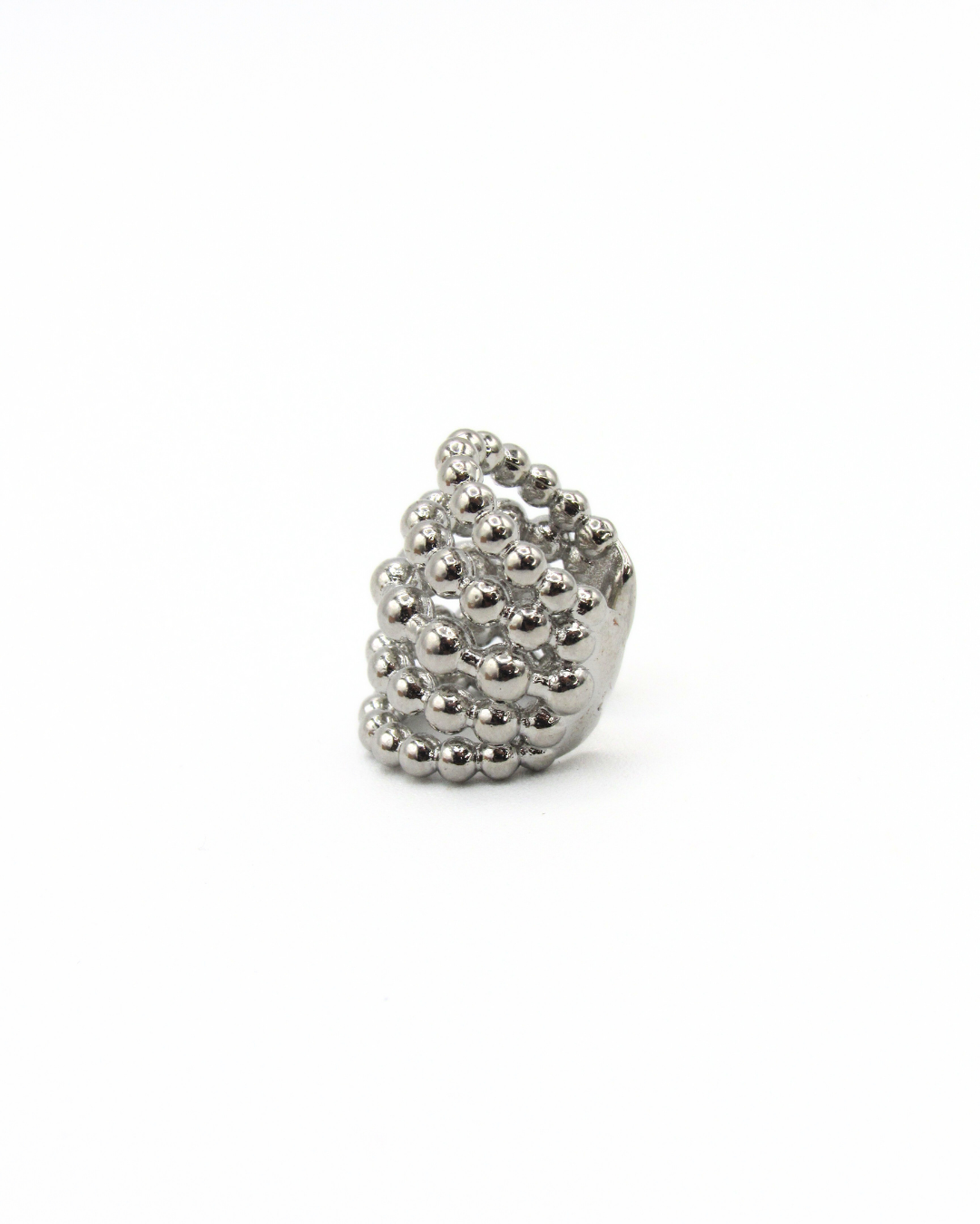 Ear Cuff Esferas Abanico Plateado