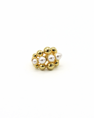 Ear Cuff Balines Y Perlas Dorado