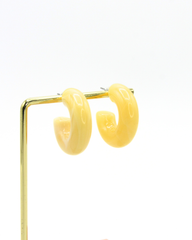 Aretes Candongas Resina Amarillo Marmoleadas