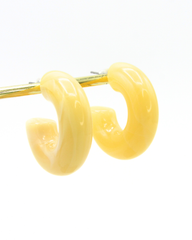 Aretes Candongas Resina Amarillo Marmoleadas