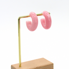 Aretes Candongas Resina Marmoleadas Colores Tierra