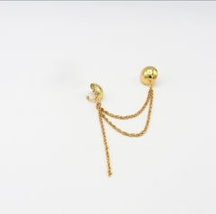Earcuff Cadenas Doble Óvalos Dorados - Bambú Rosa Joyas y Accesorios 