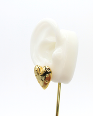 Aretes Topos + Ear Cuff Cadenas Corazón Dorados