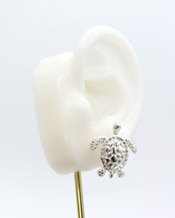Aretes Topos Tortugas Plateadas
