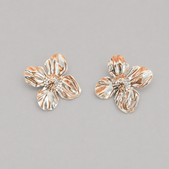 Aretes Maxi Topos flor Plateado - Bambú Rosa Joyas y Accesorios 