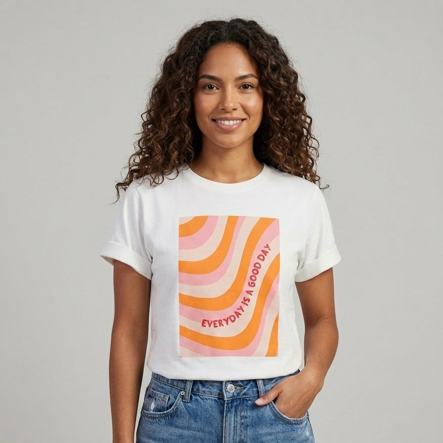Camiseta manga corta blanca estampada frase - Bambú Rosa Joyas y Accesorios 