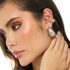 Aretes Candongas Lisa Irregular Plateados