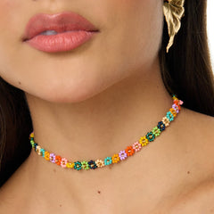 Collar Choker Flores Multicolor Musa