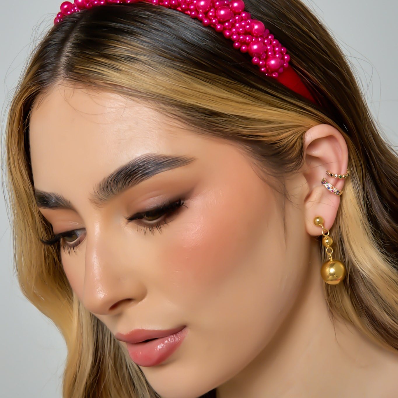 Set Aretes + Ear cuff X2 Dorado