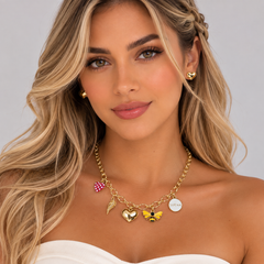 Collar Caden Dijes surtidos Abeja Dorado Aura
