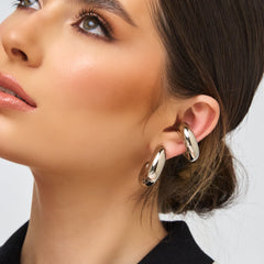 Earcuff Maxi Liso Plateado