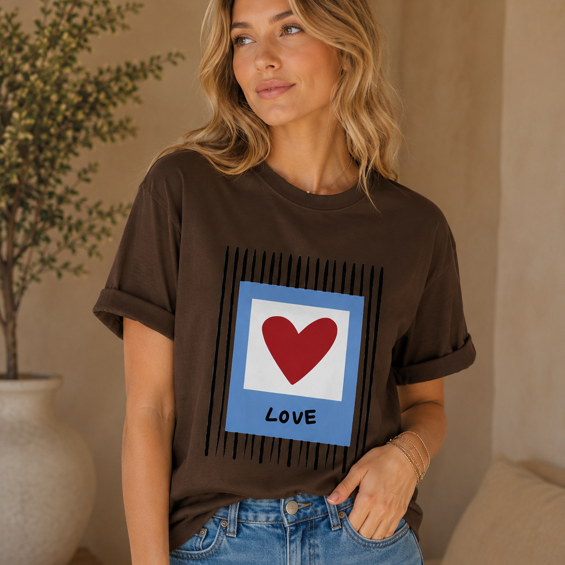 Camiseta manga corta love cafe