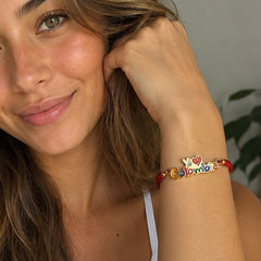 Pulsera Mapa I Love Colombia Dorada - Bambú Rosa Joyas y Accesorios 