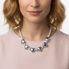 Collar Corazon Latidos Plateado