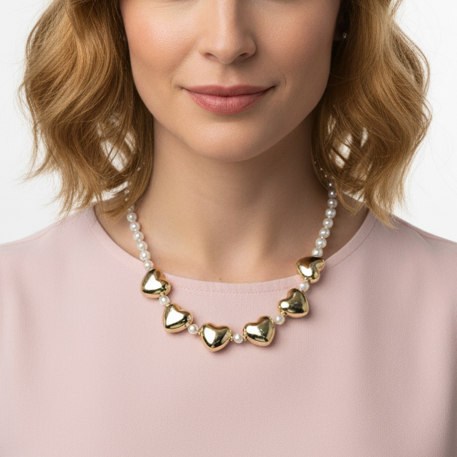 Collar Corazon Latidos Dorado