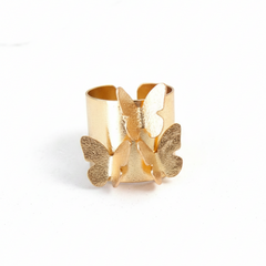 Anillo argolla mariposas latidos Dorado