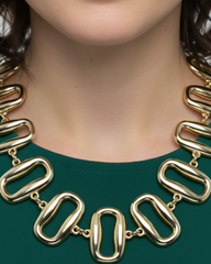 Collar Maxi Eslabones Latidos Irregular Dorado