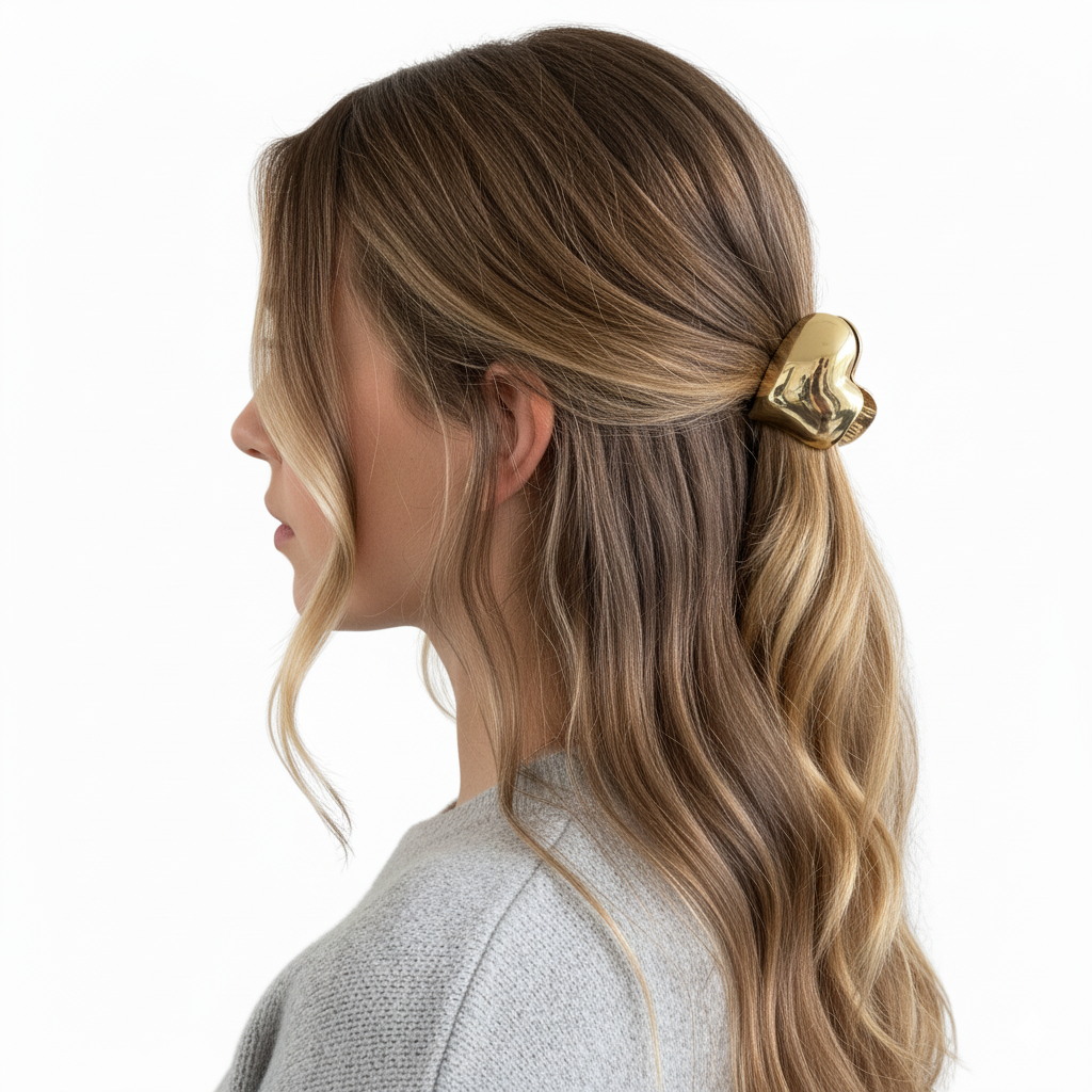 Pinza Corazón Latidos Dorada