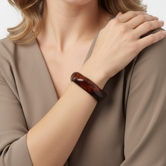 Pulsera Maxi Resina Café Claro