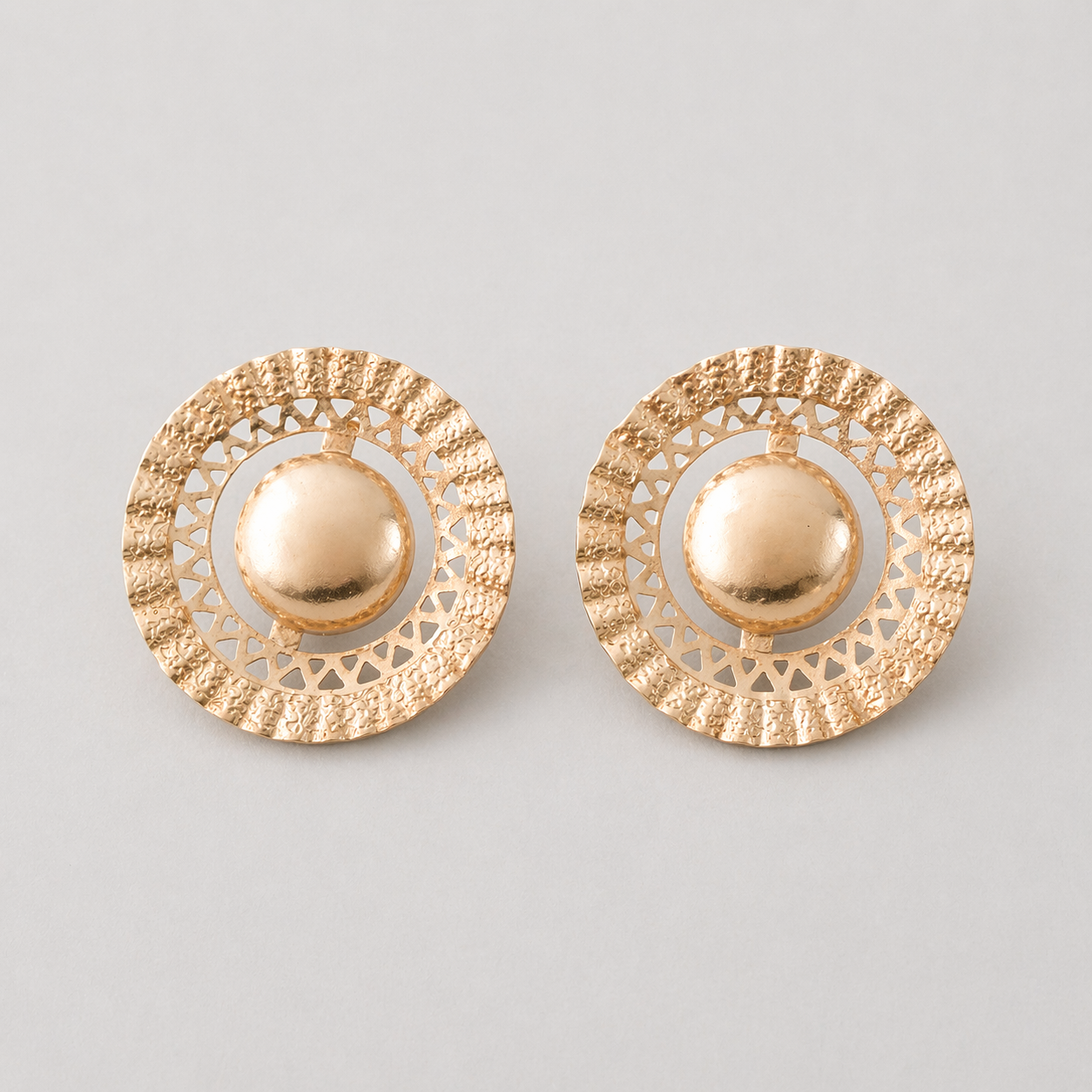 Aretes Maxi Topos bola Florecer - Bambú Rosa Joyas y Accesorios 