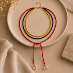 Collar Corbatin Colombia Dijes corazón perla