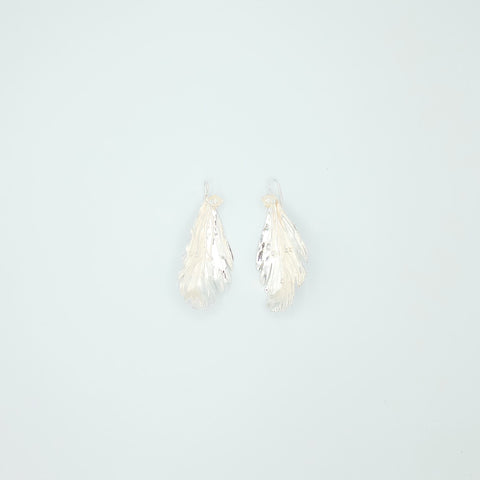 Aretes Gancho Rama Perla Pistilos Plateados