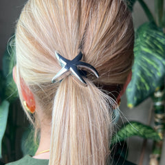 Hair Clip Estrella Plateada
