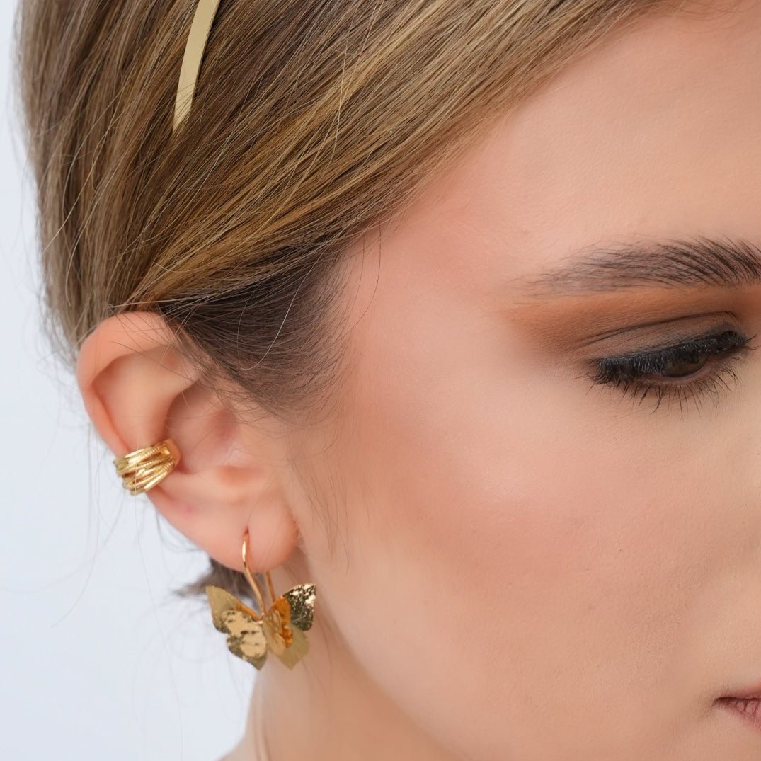 Ear Cuff Lasos Esencial Dorado