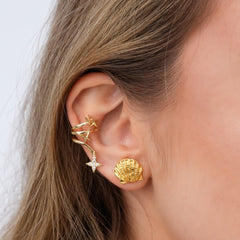 Ear Cuff Estrellas Visos Dorado