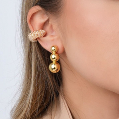 Set Aretes + Ear Cuff  Esencial Dorados