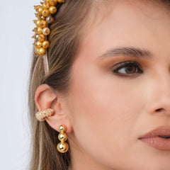 Ear Cuff Cristales Esencial Visos Dorado