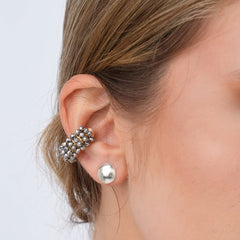 Ear Cuff Cristales Esencial Gris