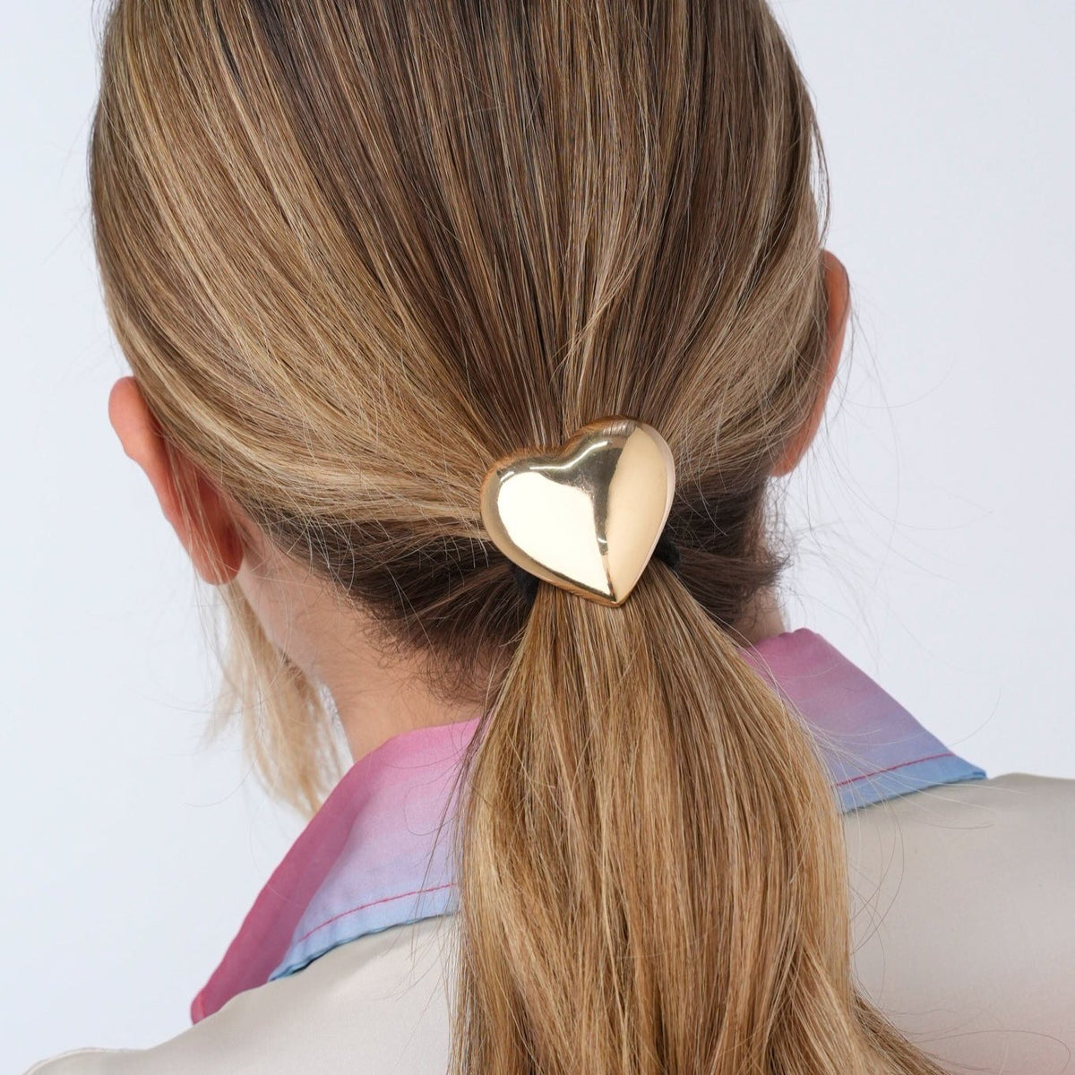 Hair Clip Corazon Dorado