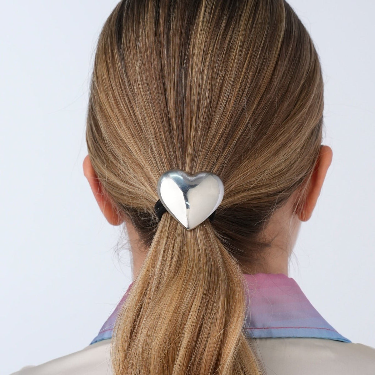 Hair Clip Corazon Plateado