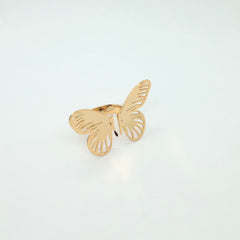 Anillo Dorado Mariposa Ligera