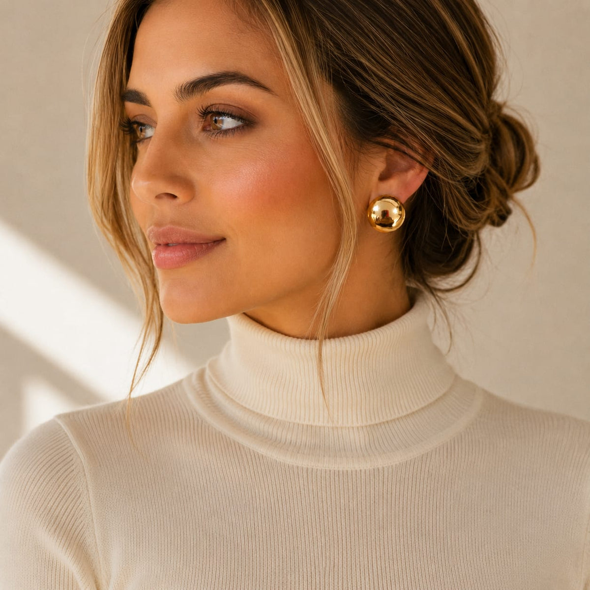 Aretes Maxi Topo Dorados Florecer - Bambú Rosa Joyas y Accesorios 