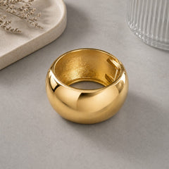 Brazalete Ancho Liso Florecer Dorado - Bambú Rosa Joyas y Accesorios 