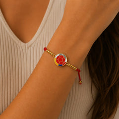 Pulsera Balón de Futbol Colombia Dorada