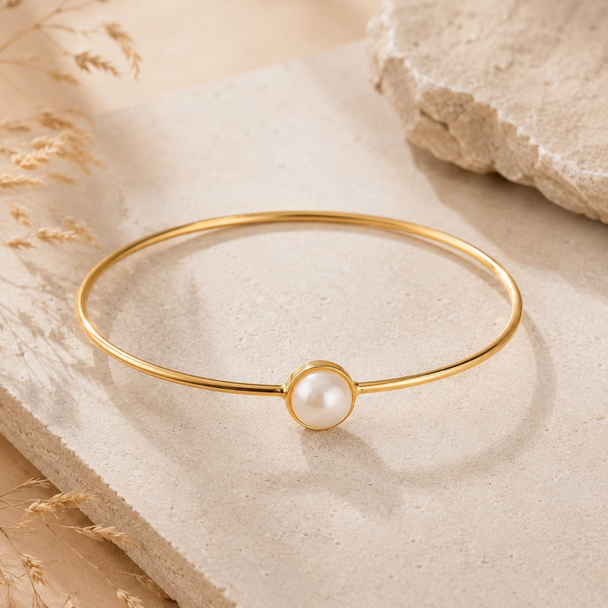 Brazalete Aro Perla Dorado