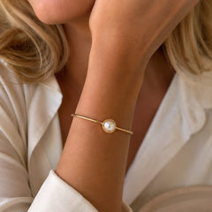 Brazalete Aro Perla Dorado