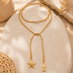 Set Collar Corbatin y Topo Balin Cristales Dorados Aura