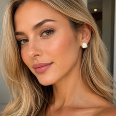 Aretes Maxi Topos Cuadro Piedra Blanca Aura