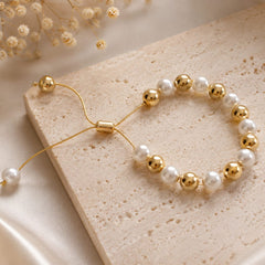 Pulsera Perla Balin Dorado Aura