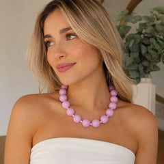 Maxi Collar Piedras Ábaco  Fucsia Aura